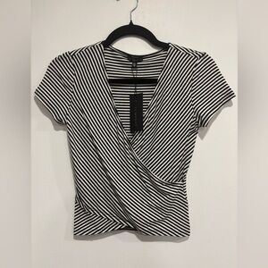 Dynamite Monochrome Striped Top (S)